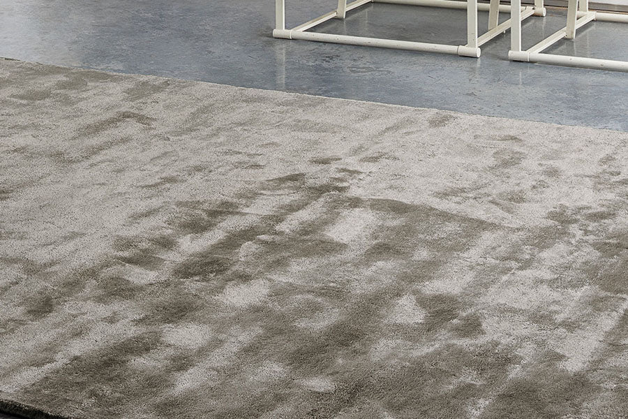Traces Hand Woven Rug by Ligne Pure, showing traces hand woven rug in live shot.