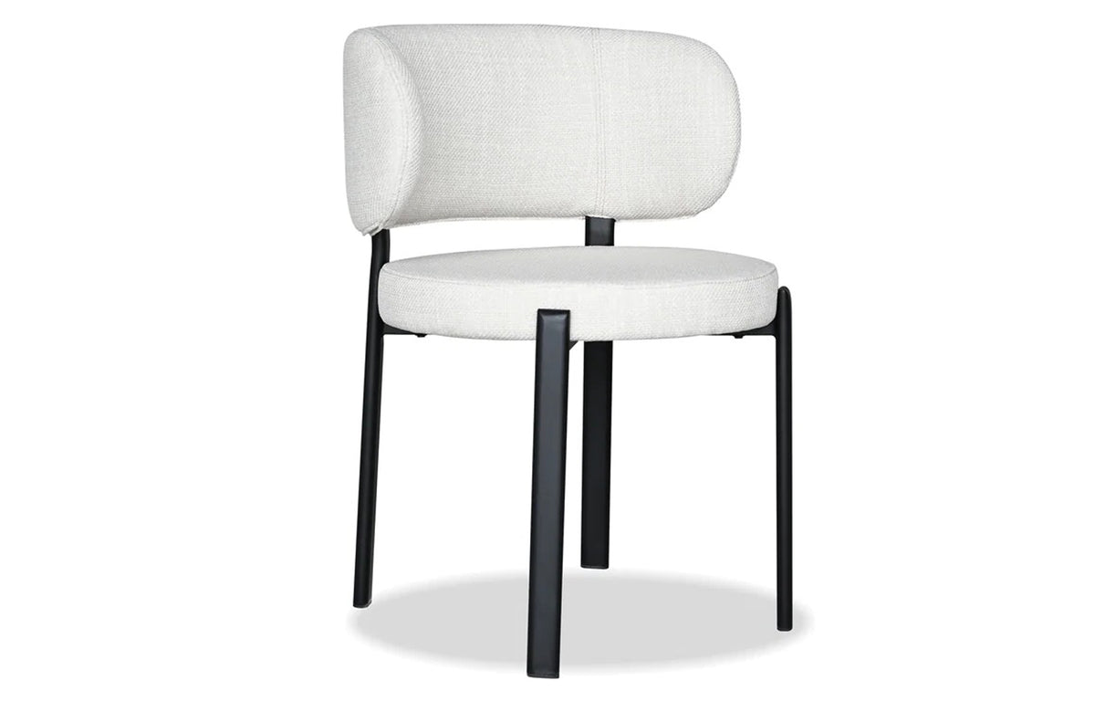 Lily Dining Chair by Mobital - Alabaster Hopsack Fabric.