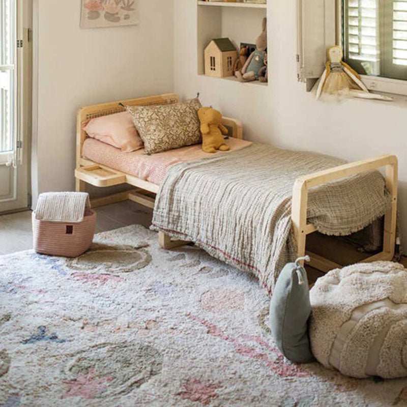Lily Pond Washable Play Rug by Lorena Canals, showing lily pond washable play rug in live shot.