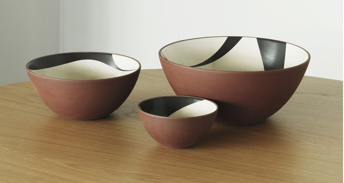 Line Bowl by Normann Copenhagen, showing line bowl in live shot.
