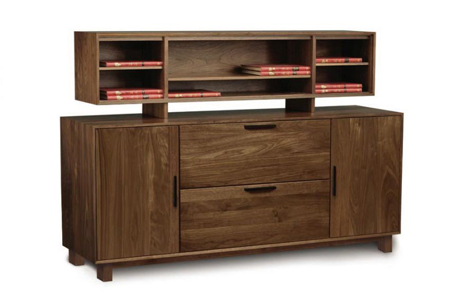 Linear Credenza by Copeland Furniture, showing angle view of linear credenza.