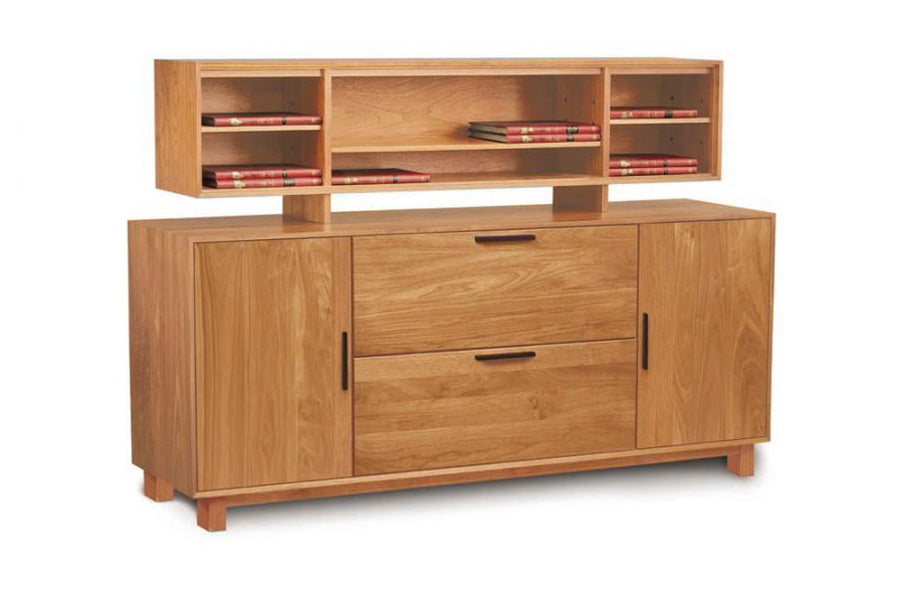 Linear Credenza by Copeland Furniture, showing angle view of linear credenza.