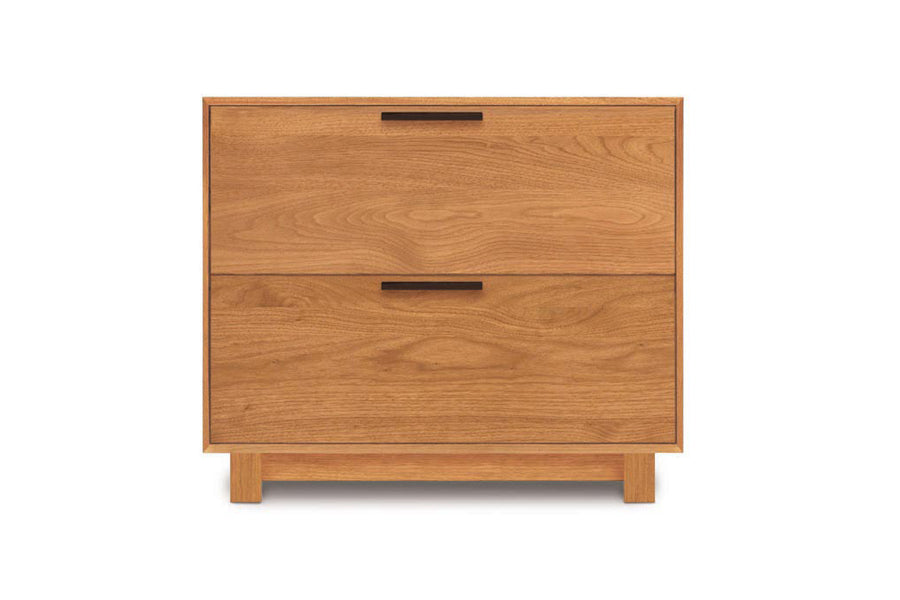 Linear Office File Storage by Copeland Furniture, showing front view of linear office file storage in large file storage/natural cherry.