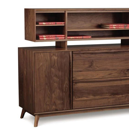 Linear Office Storage Organizer by Copeland Furniture, showing closeup view of linear office storage organizer.
