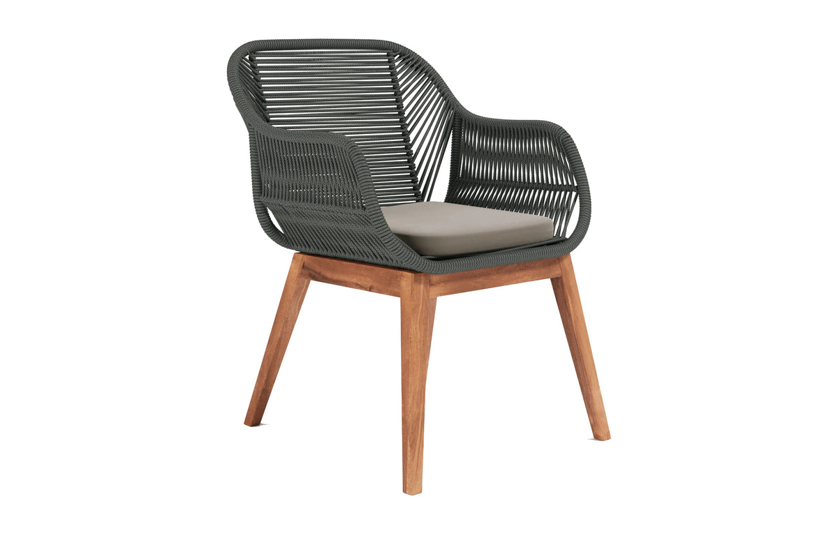 Liora Outdoor Dining Chair by Viesso - Charcoal Rope.