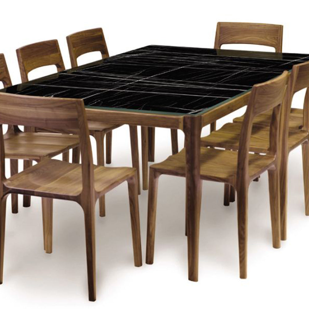Lisse Sintered Stone Top Dining Table by Copeland Furniture, showing lisse sintered stone top dining table in live shot.