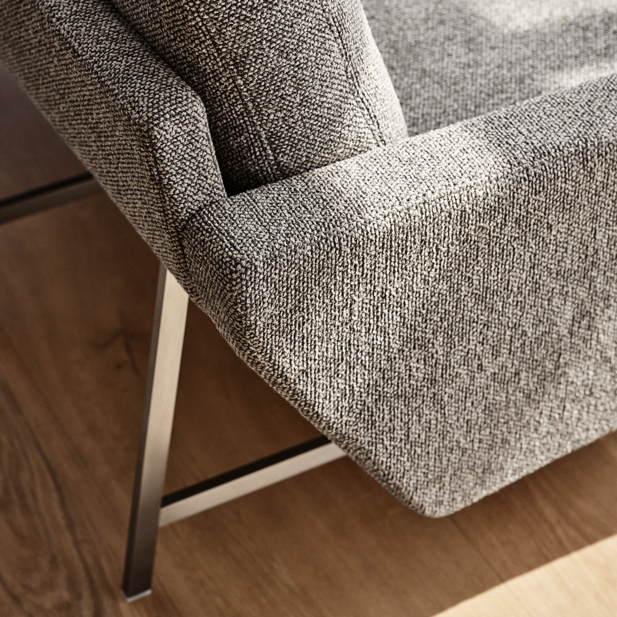 Lissoni Corner Sectional by Fritz Hansen, showing closeup view of lissoni corner sectional in live shot.