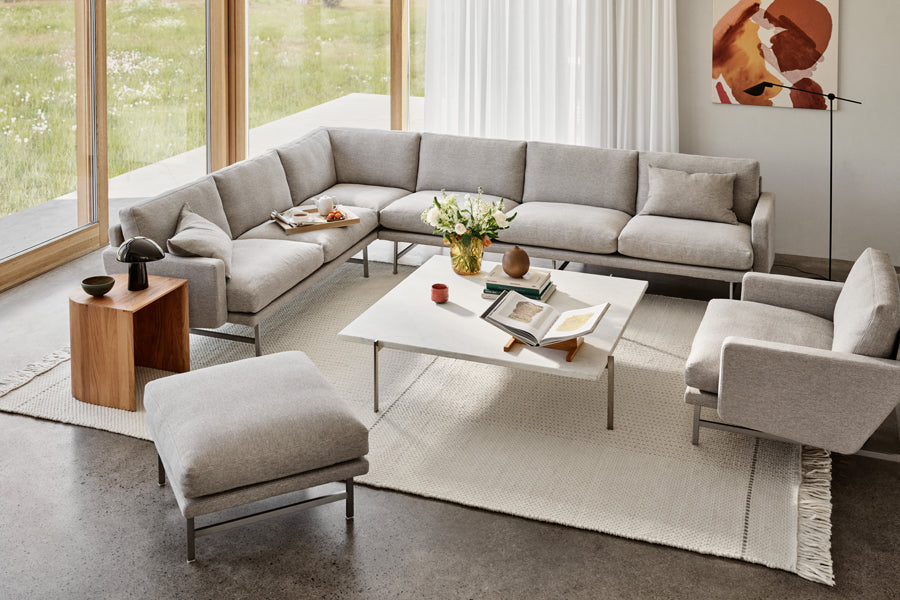 Lissoni Corner Sectional by Fritz Hansen, showing lissoni corner sectional in live shot.