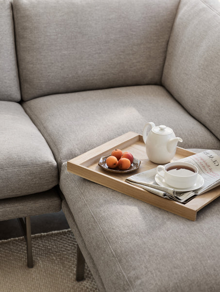Lissoni Corner Sectional by Fritz Hansen, showing closeup view of lissoni corner sectional in live shot.