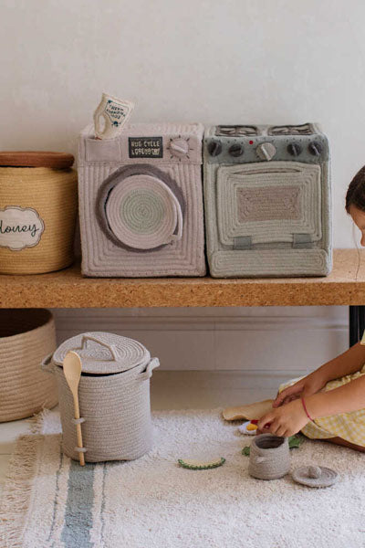 Little Chefs Washable Gastro Rug by Lorena Canals, showing little chefs washable gastro rug in live shot.
