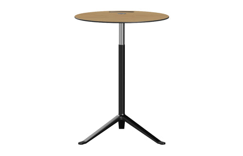 Little Friend Side Table by Fritz Hansen - Black Powder Coated Steel, Oak Natural Veneer Wood.