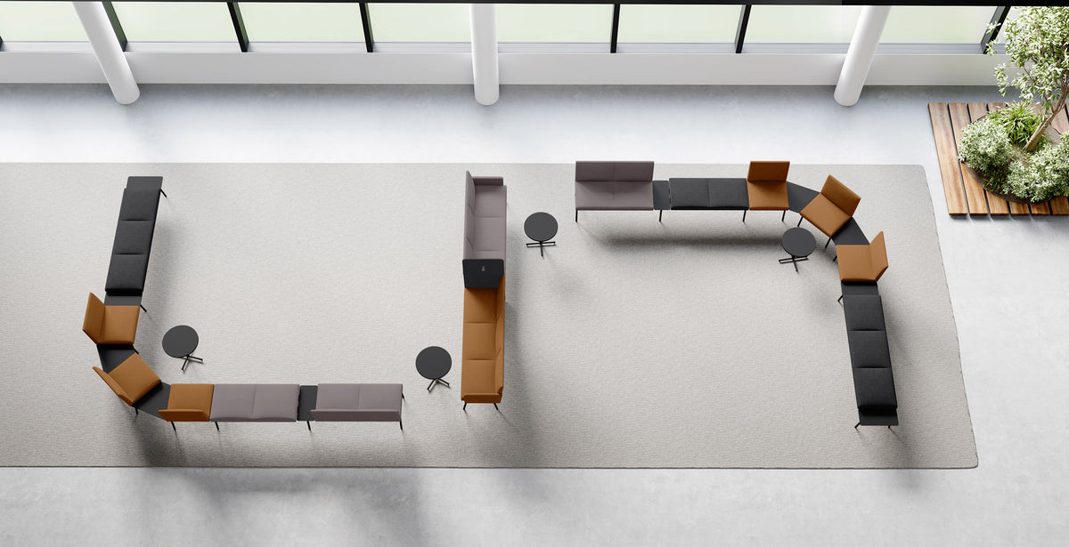 Loft Modular Seating System Pieces by B&T, showing loft modular seating system pieces in live shot.