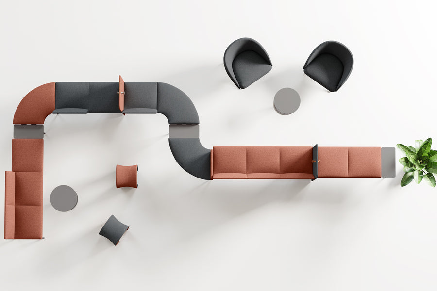 Loft Modular Seating System Pieces by B&T, showing loft modular seating system pieces in live shot.