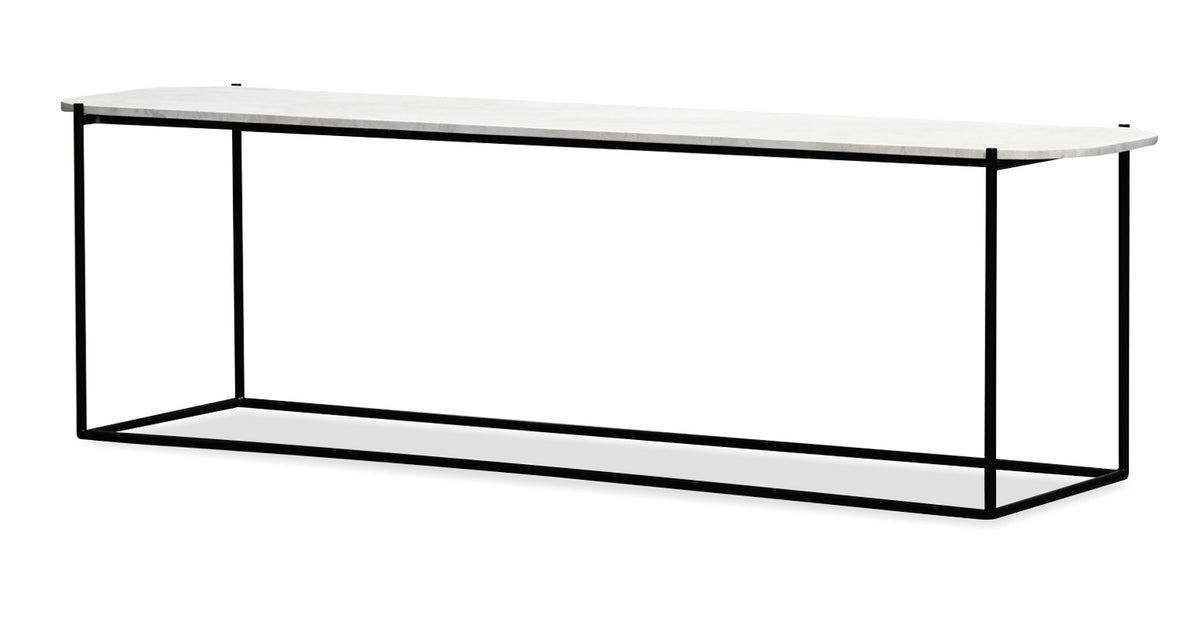 Lola Sofa Table by Mobital, showing angle view of lola sofa table.