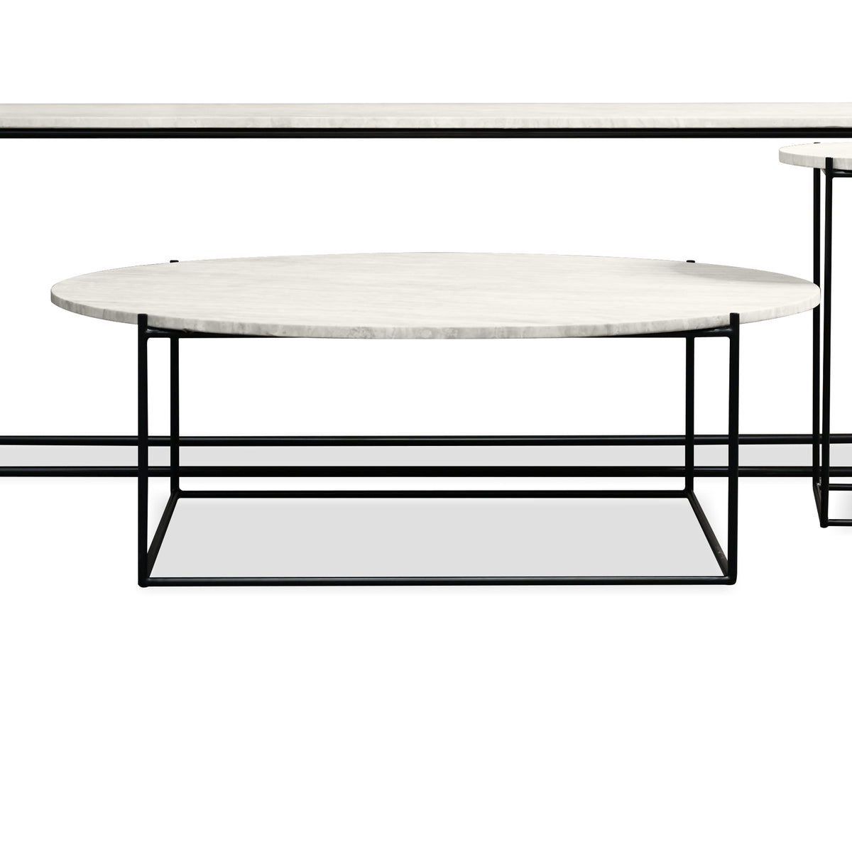 Lola Sofa Table by Mobital, showing front view of lola sofa table.