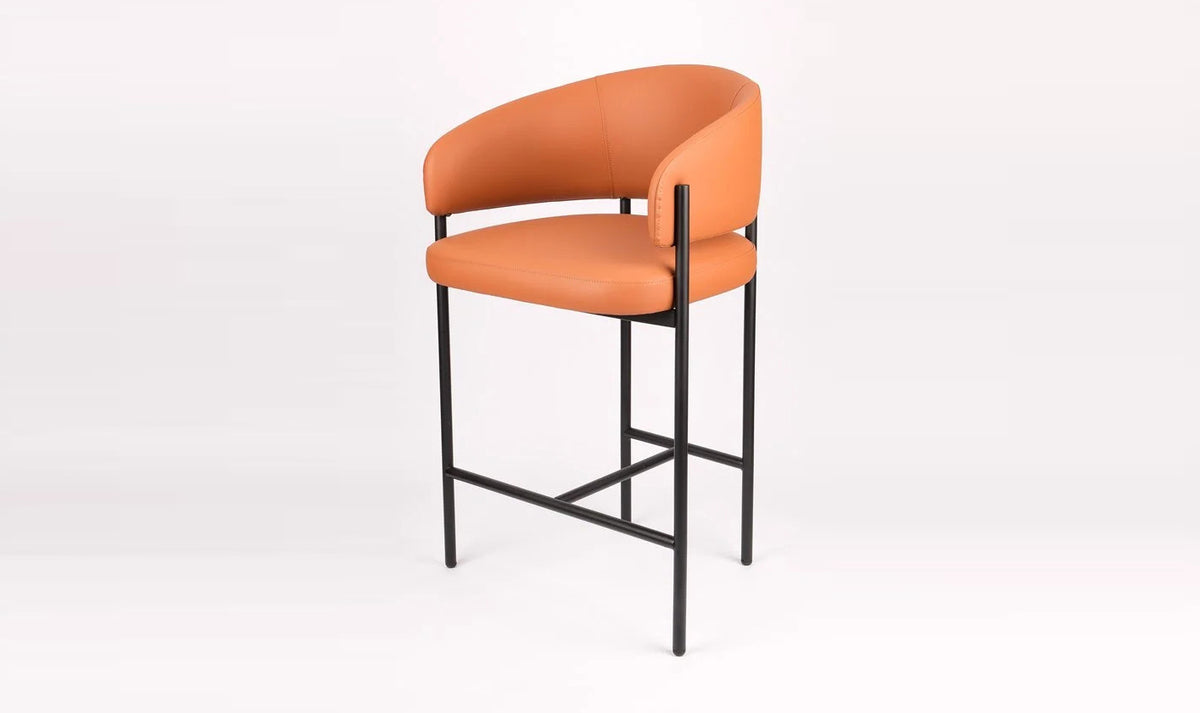 Lorenzo Counter Stool by Kollektiff, showing angle view of lorenzo counter stool in studio shot.