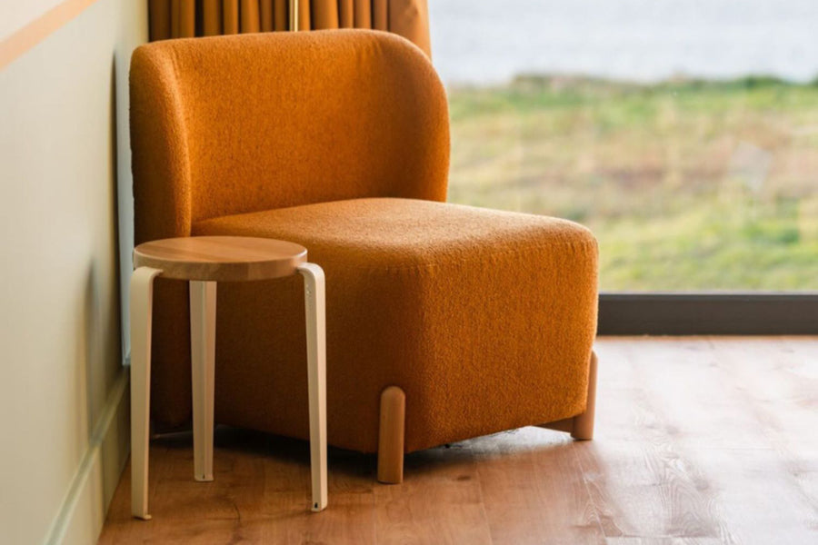 Lou Stool by TipToe, showing lou stool in live shot.