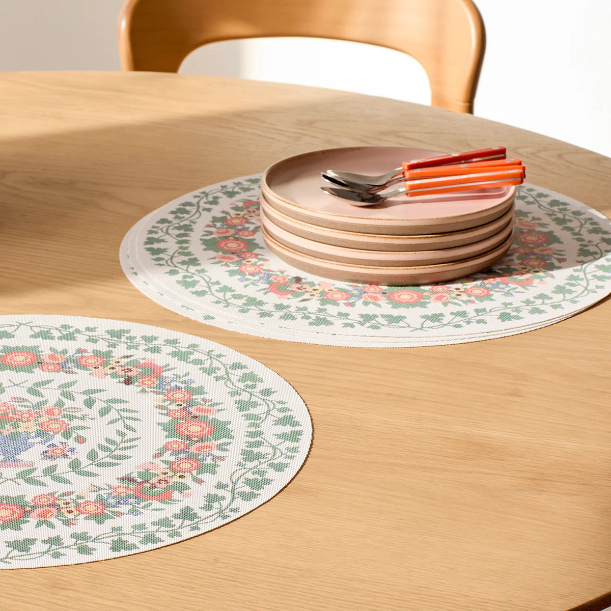 Ludington Placemat by Chilewich, showing ludington placemats in live shot.