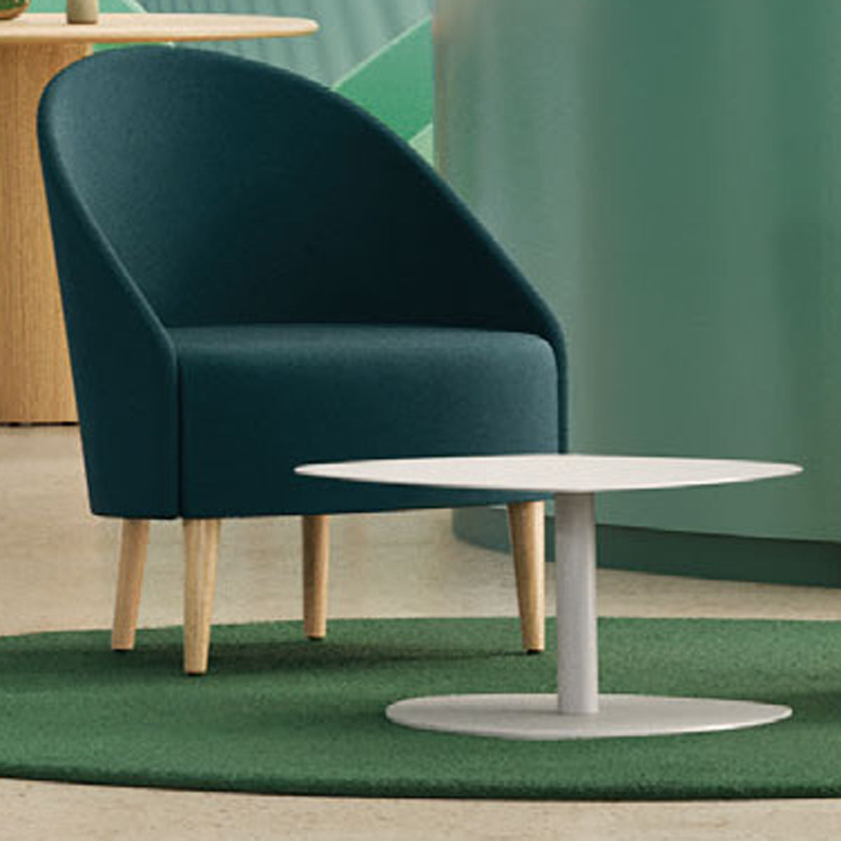 Luna Armchair by Kollektiff, showing luna armchair in live shot.