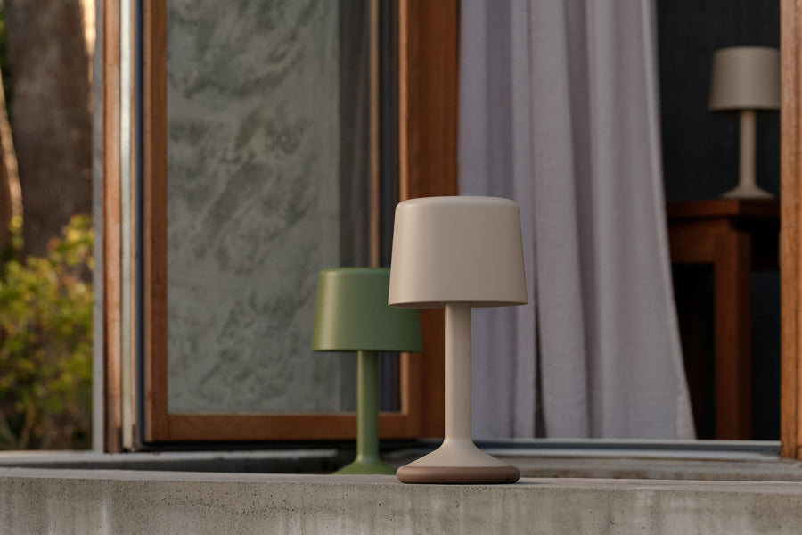 Luu Portable Lamp by Houe, showing luu portable lamps in live shot.