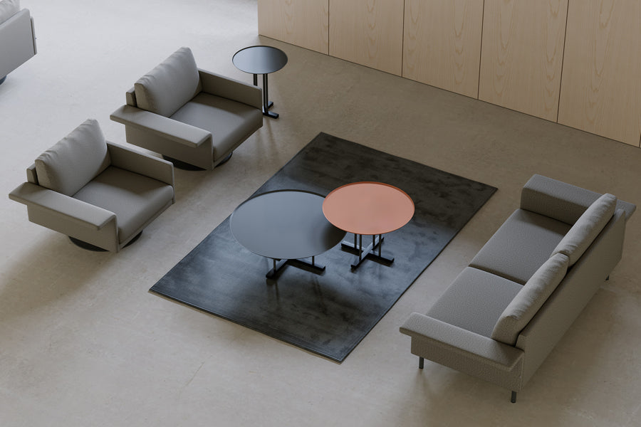 Mabel Comfort Swivel Lounge Chair by B&T, showing mabel comfort swivel lounge chairs in live shot.