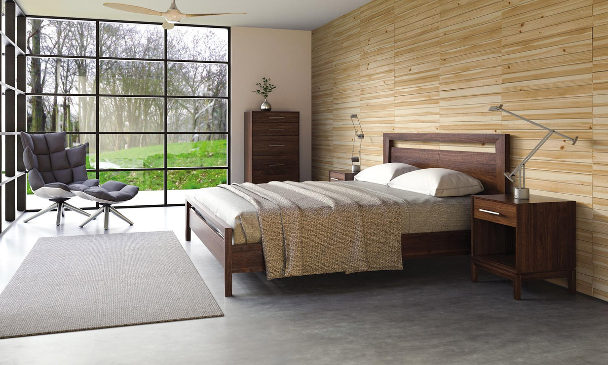 Mansfield Bedroom Collection - Natural Walnut by Copeland Furniture, showing mansfield bedroom collection - natural walnut in live shot.