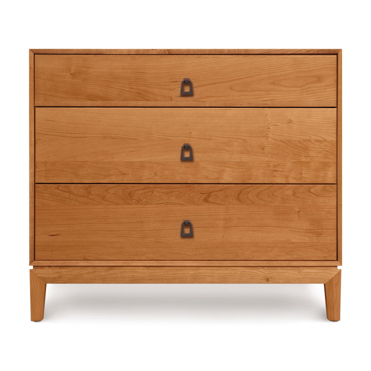 Mansfield Dresser by Copeland Furniture, showing front view of mansfield dresser in 3 drawer dresser/natural cherry.
