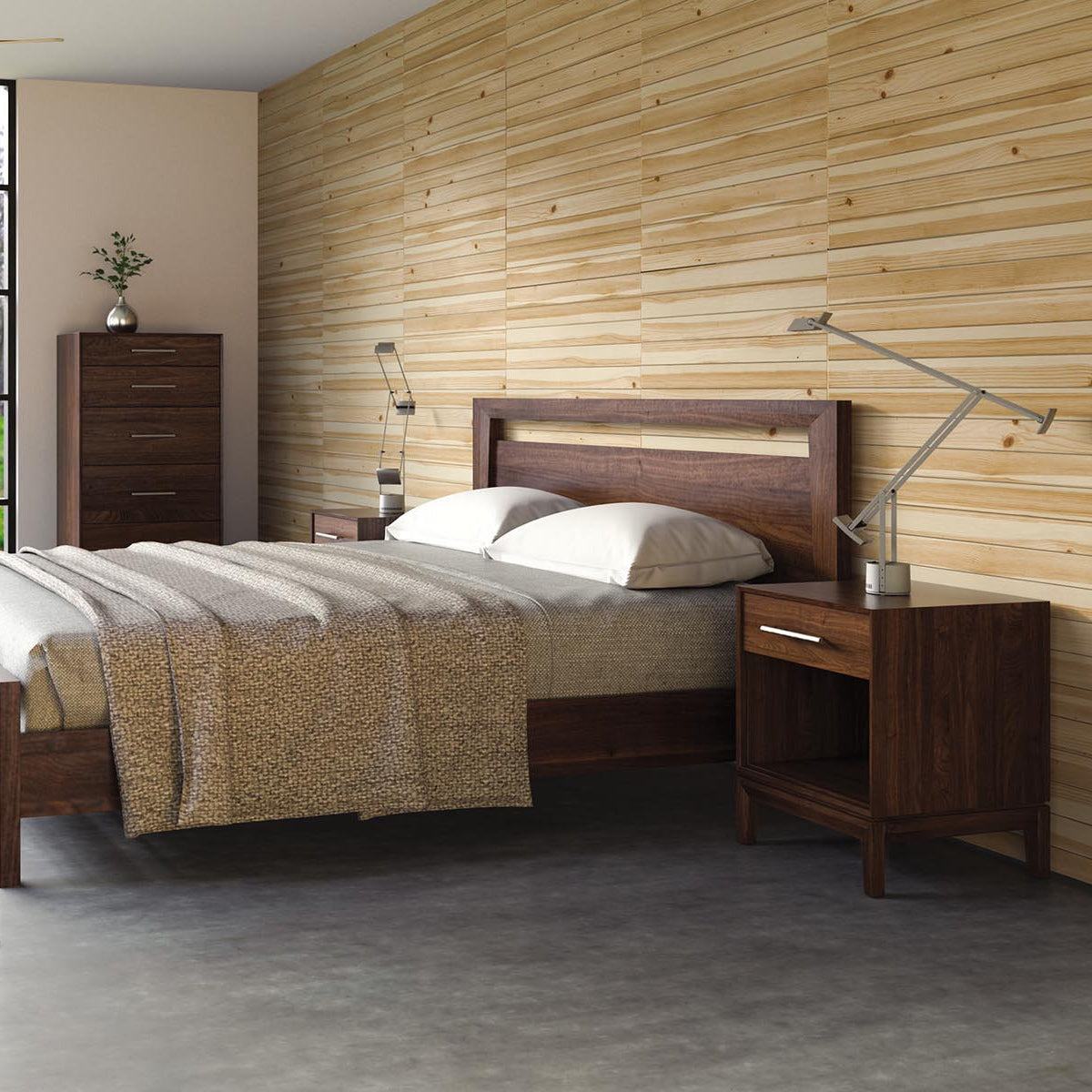 Mansfield Nightstand by Copeland -Furniture, showing mansfield nightstands in live shot.