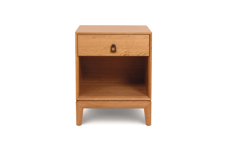Mansfield Nightstand by Copeland -Furniture, showing front view of mansfield nightstand in 1 drawer/natural cherry.