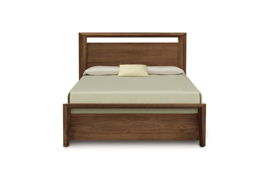 Mansfield Storage Bedroom Collection by Copeland Furniture, showing front view of mansfield storage bedroom collection in 49" high/bed/natural walnut.