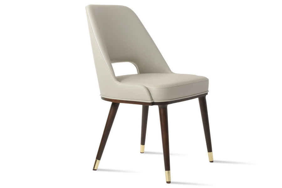 Marash Wood Dining Chair by SohoConcept, showing angle view of marash wood dining chair