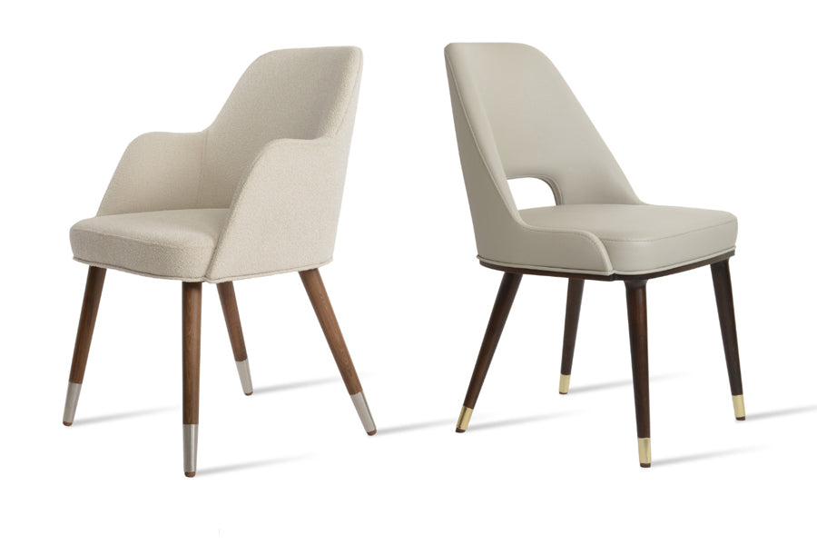 Marash Wood Dining Chair by SohoConcept, showing angle view of marash wood dining chair