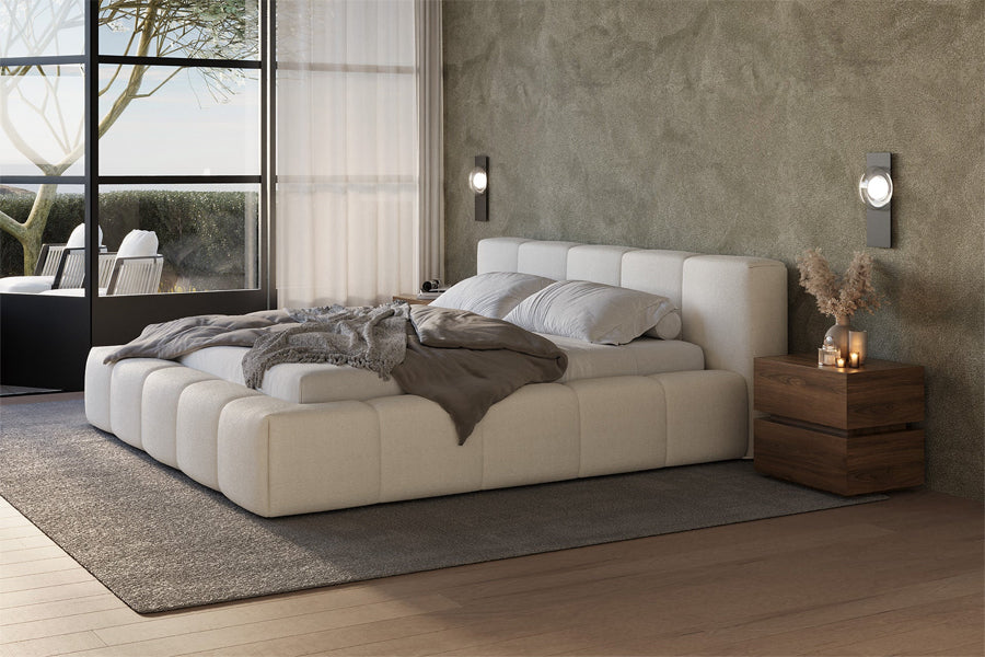 Maren Bed by Viesso, showing maren bed in live shot.
