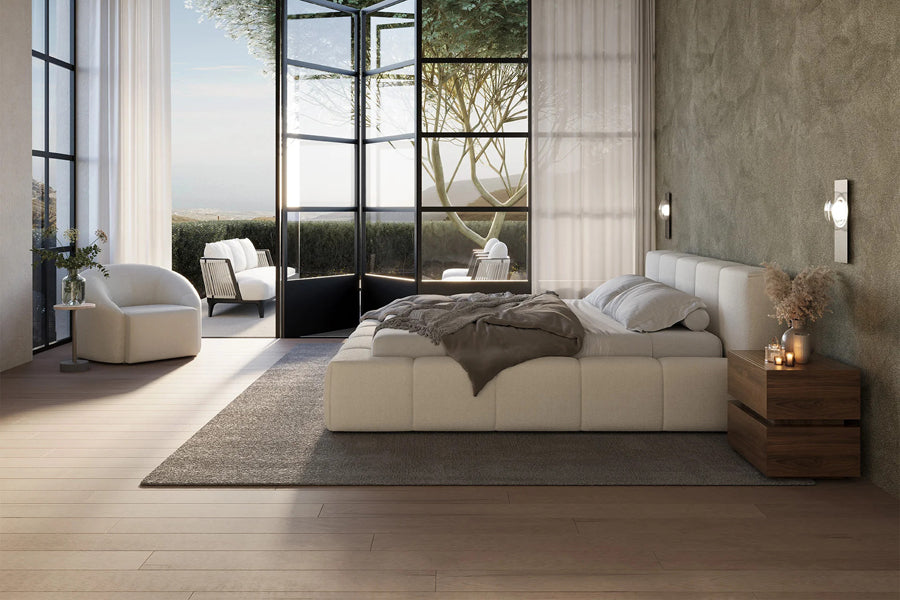 Maren Bed by Viesso, showing maren bed in live shot.