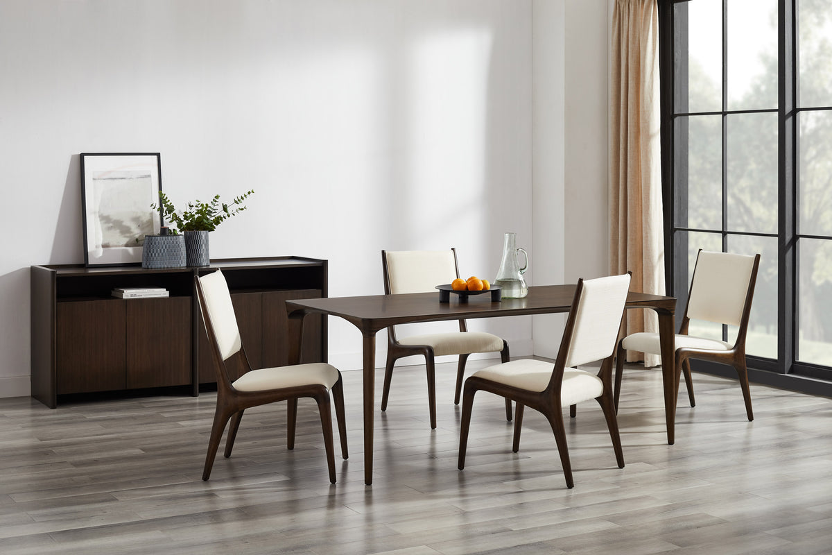 Marseilles Dining Table by Greenington, showing marseilles dining table in live shot.