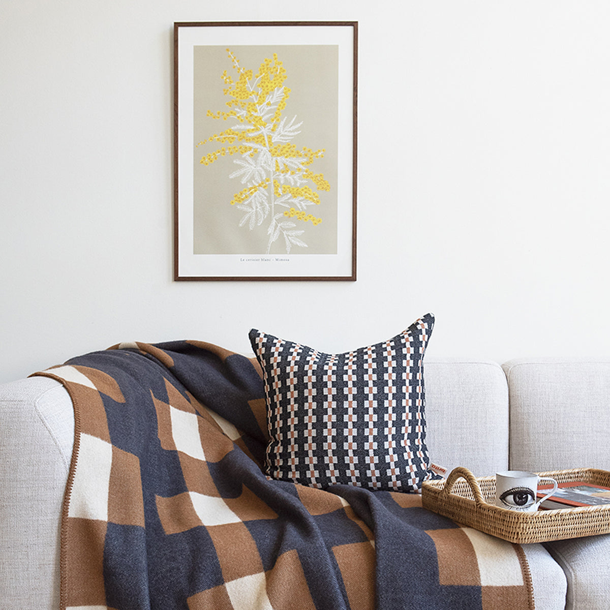 Marta Wool Blanket by Brita, showing marta wool blanket in live shot.