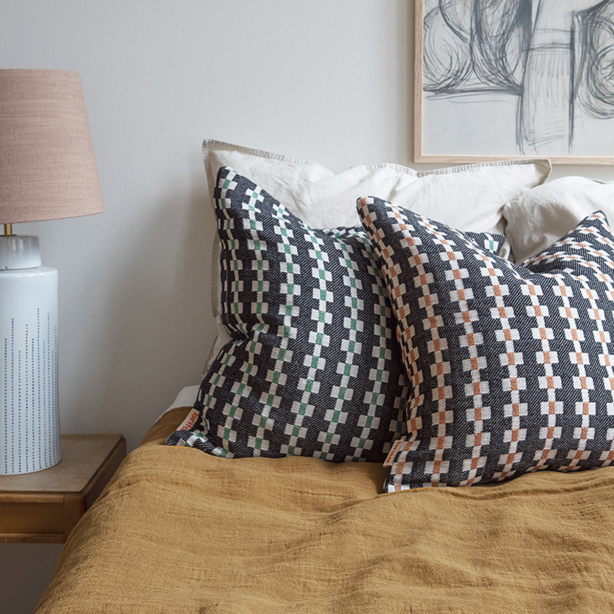 Marta Cushion by Brita, showing marta cushion in live shot.
