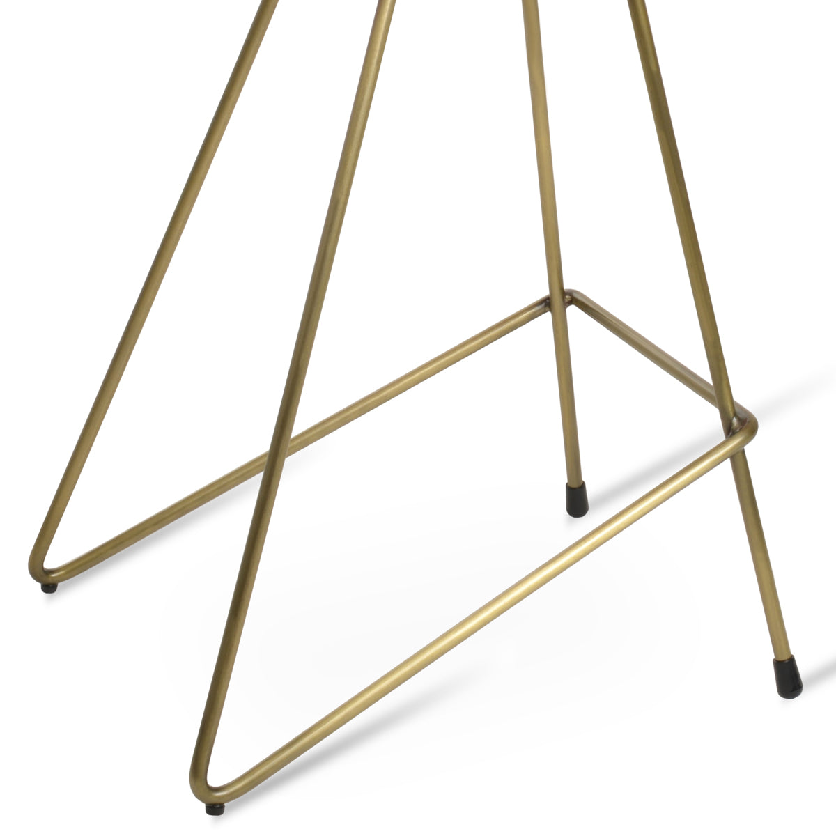 Martini Cat-Wire Stool by SohoConcept, showing closeup view of brass base for martini cat-wire stool.