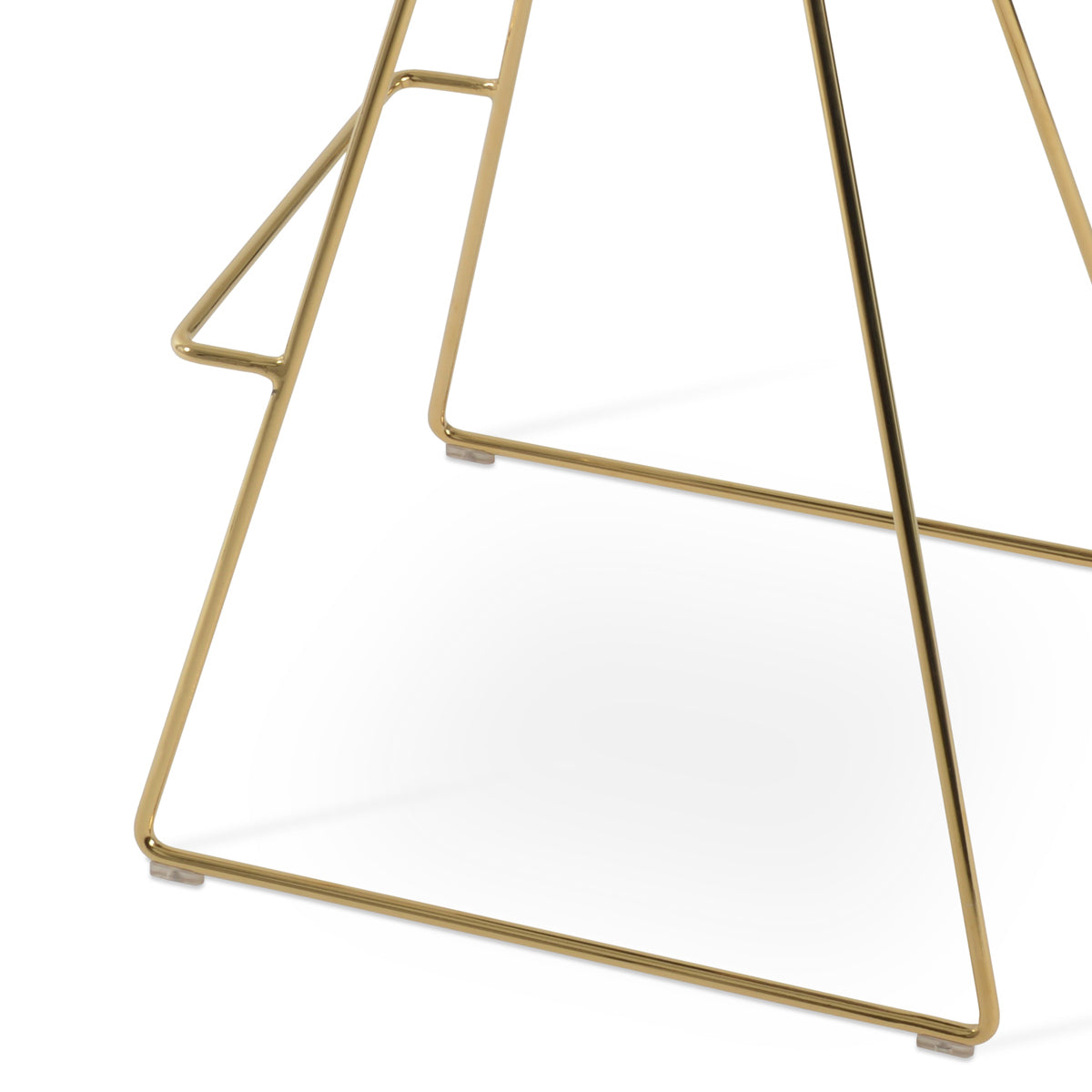 Martini Wire Stool by SohoConcept, showing closeup view of martini wire stool in counter/gold wire.