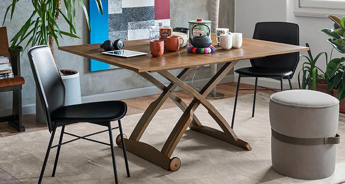 Mascotte Extendable Table by Connubia, showing mascotte extendable table in live shot.