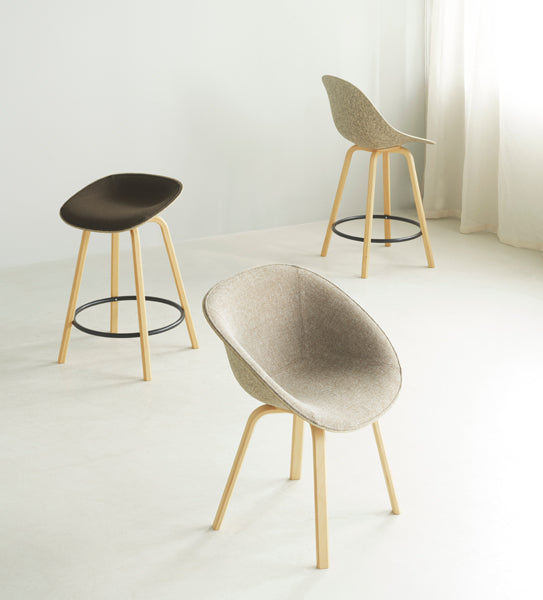 Mat 29.5" Barstool by Normann Copenhagen, showing mat 29.5" barstool in live shot.