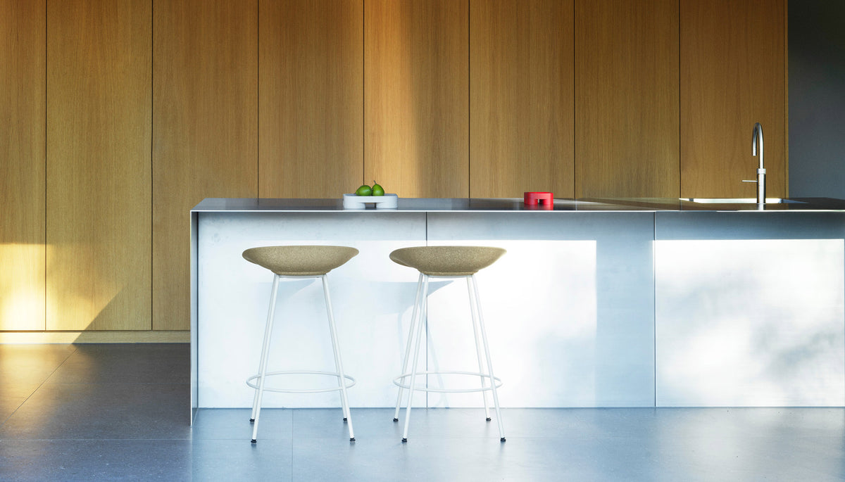 Mat 29.5" Barstool by Normann Copenhagen, showing mat 29.5" barstools in live shot.