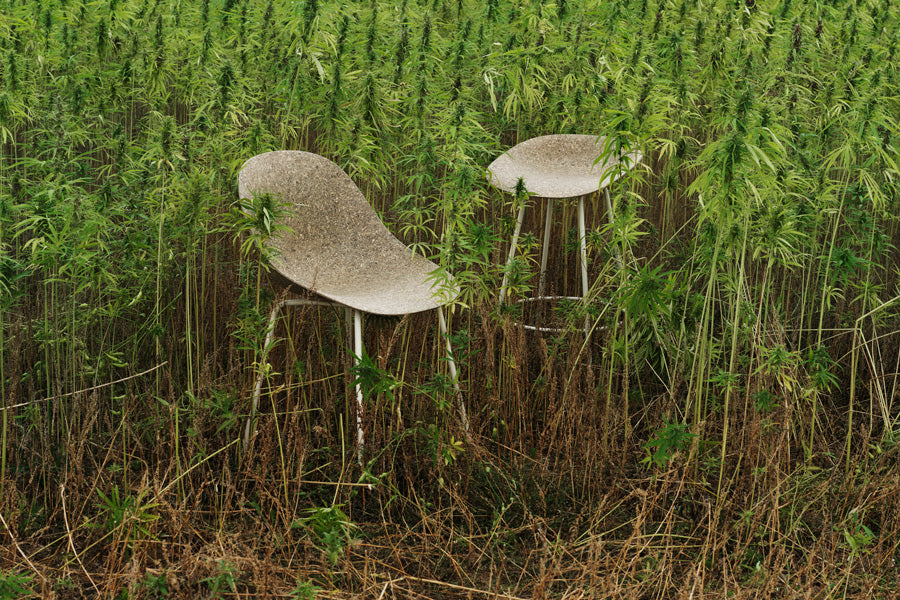 Mat 29.5" Barstool by Normann Copenhagen, showing mat 29.5" barstool in live shot.