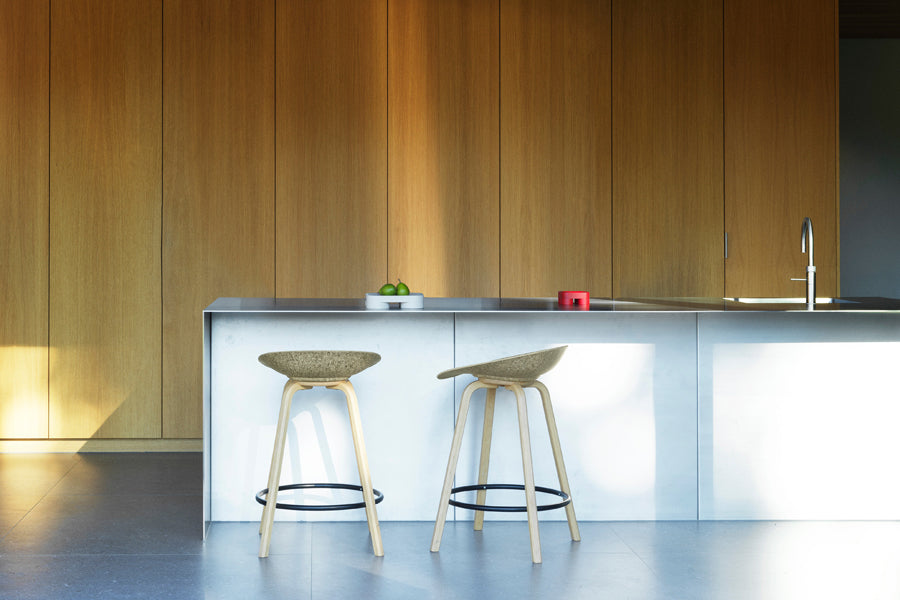 Mat 29.5" Barstool by Normann Copenhagen, showing mat 29.5" barstools in live shot.