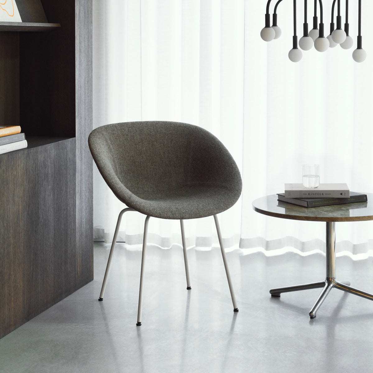 Mat Armchair by Normann Copenhagen , showing mat armchair in live shot.