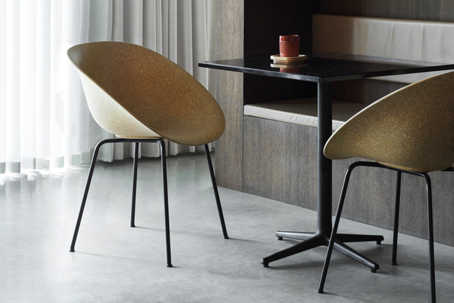 Mat Armchair by Normann Copenhagen , showing mat armchairs in live shot.