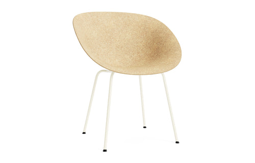 Mat Armchair by Normann Copenhagen - Cream Powder Coated Steel, Hemp Shell, None.