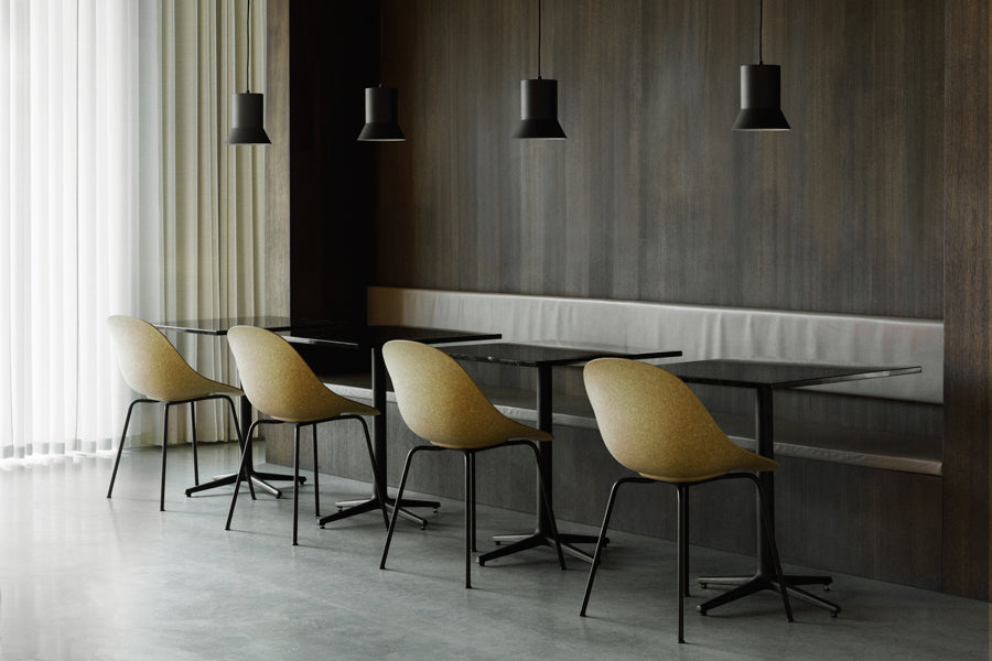 Mat Chair by Normann Copenhagen, showing mat chairs in live shot.