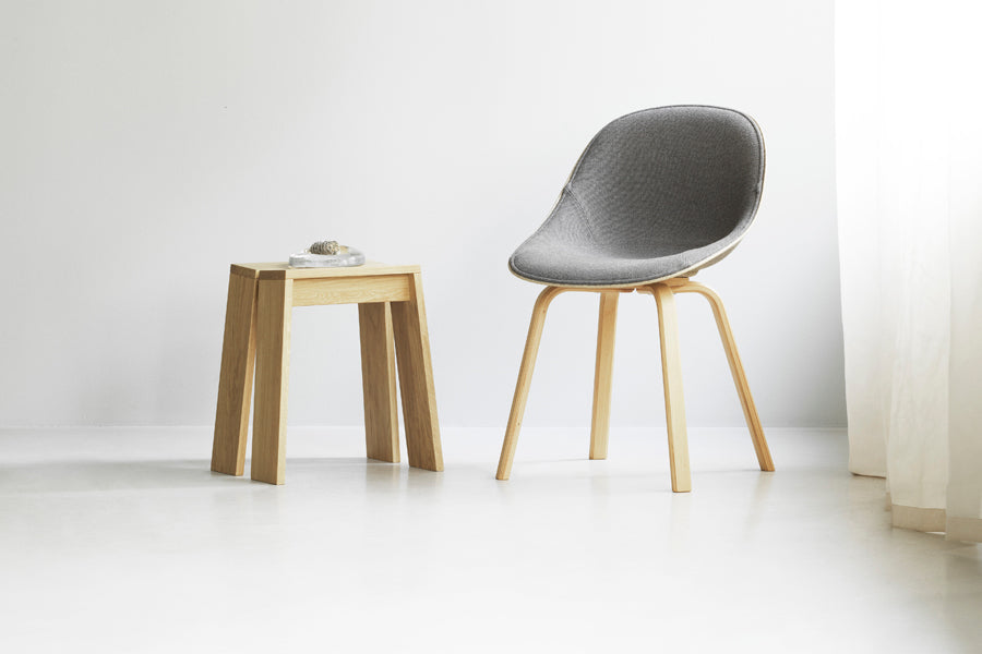 Mat Chair by Normann Copenhagen, showing mat chair in live shot.
