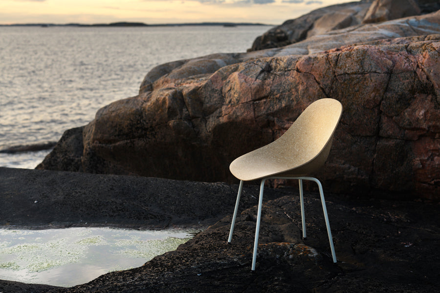 Mat Chair by Normann Copenhagen, showing mat chair in live shot.